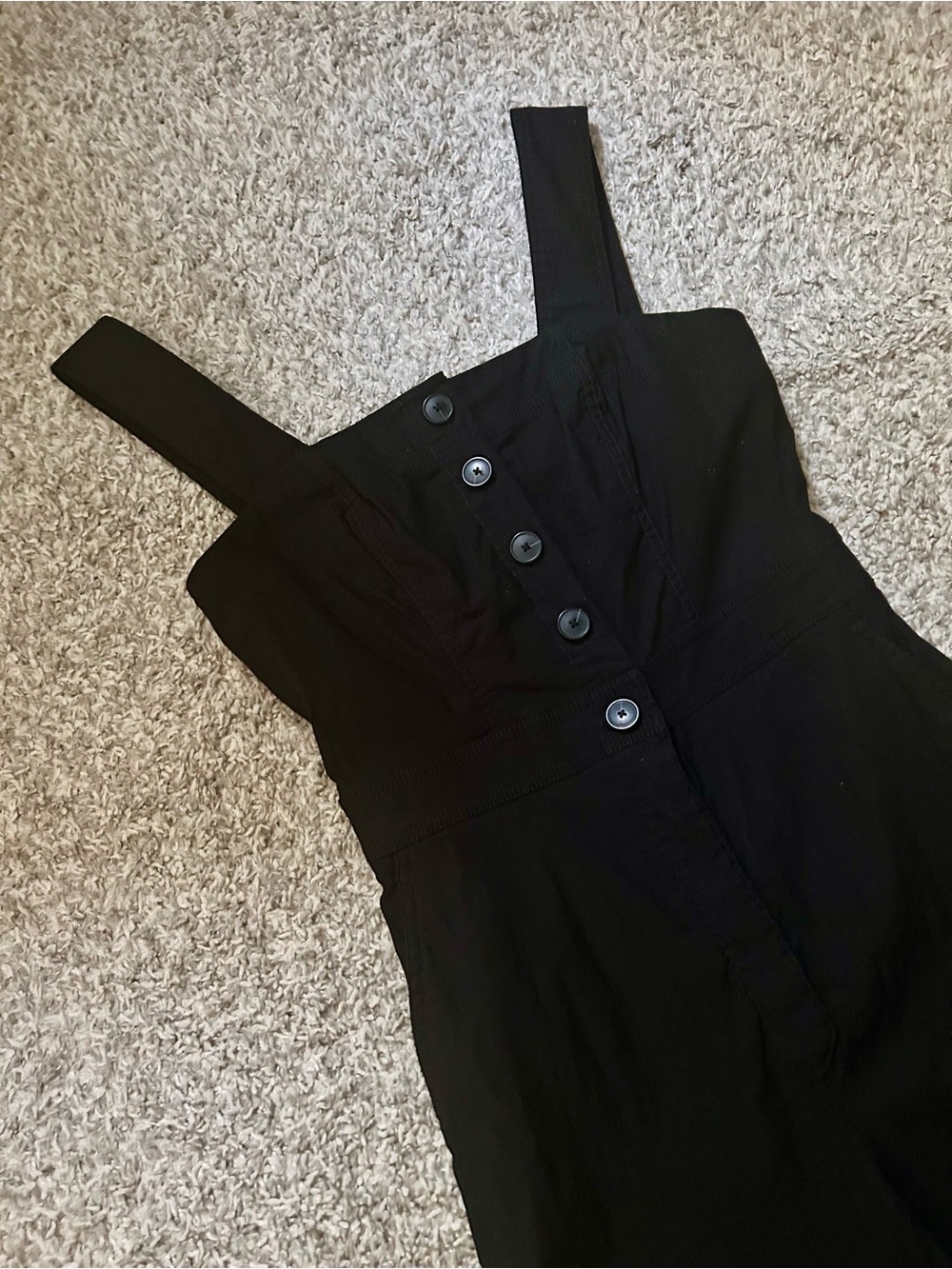 Maeve Anthropologie Black Colette Portside Button-Front Jumpsuit US 6 - Picture 4 of 8